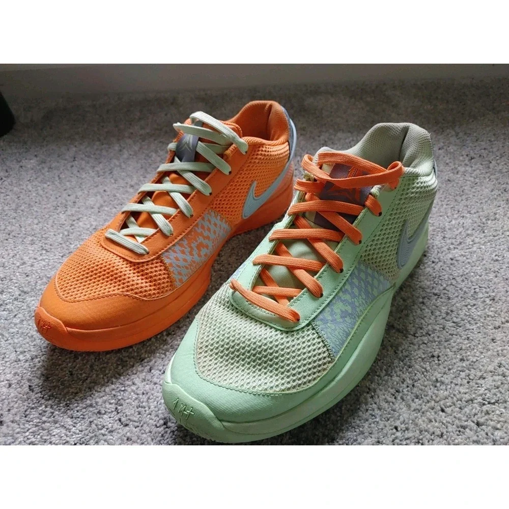 Nike Ja 1 Mismatched Basketball Shoes Sneakers Sz 12 Orange Green Athlete Sporty
